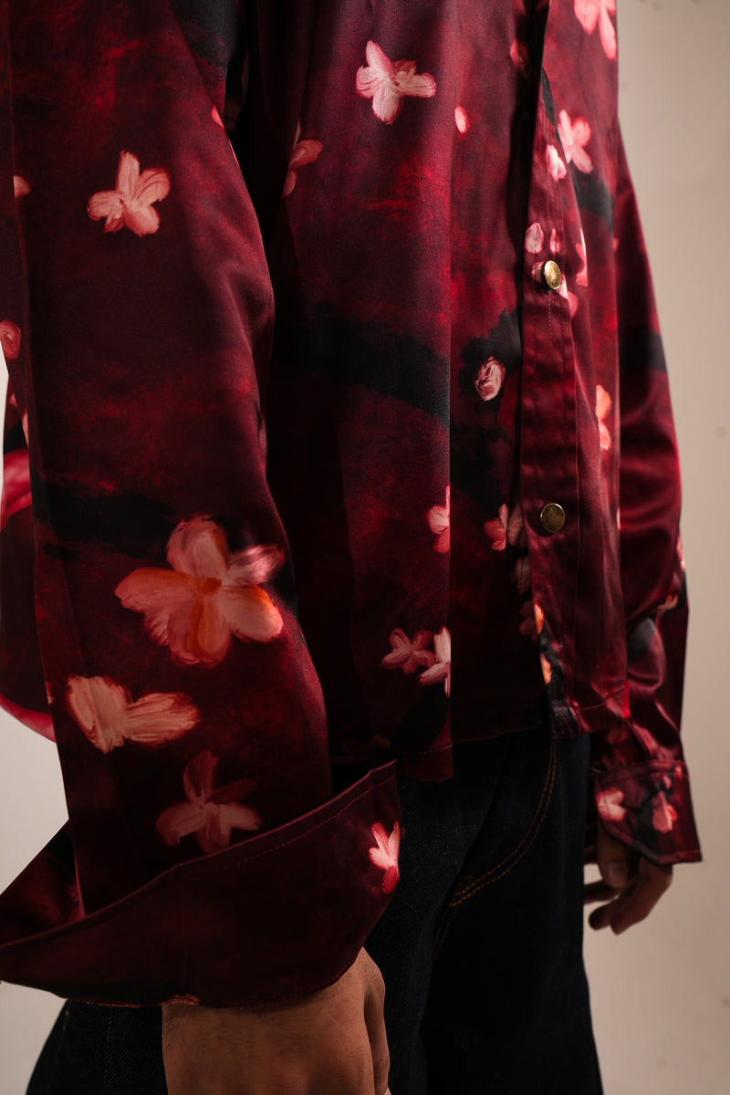 CRIMSON SILK SHIRT