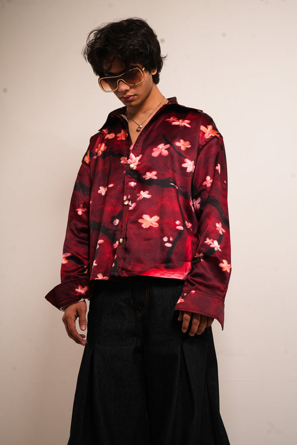 CRIMSON SILK SHIRT